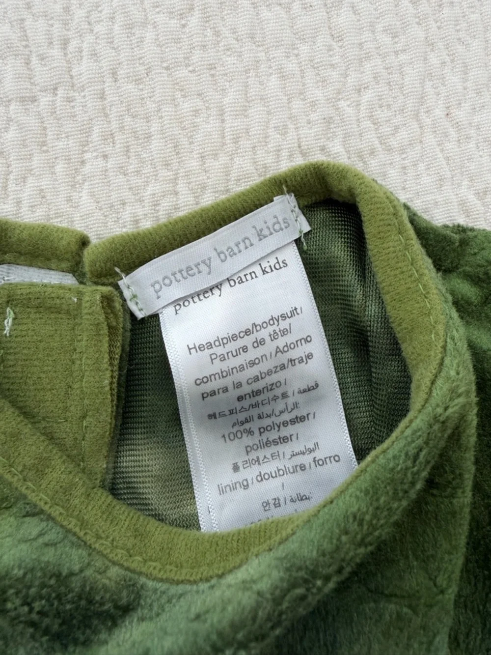 Pottery Barn Kids Olive Green Plush baby Dinosaur costume 12-24M - Picture 4 of 6